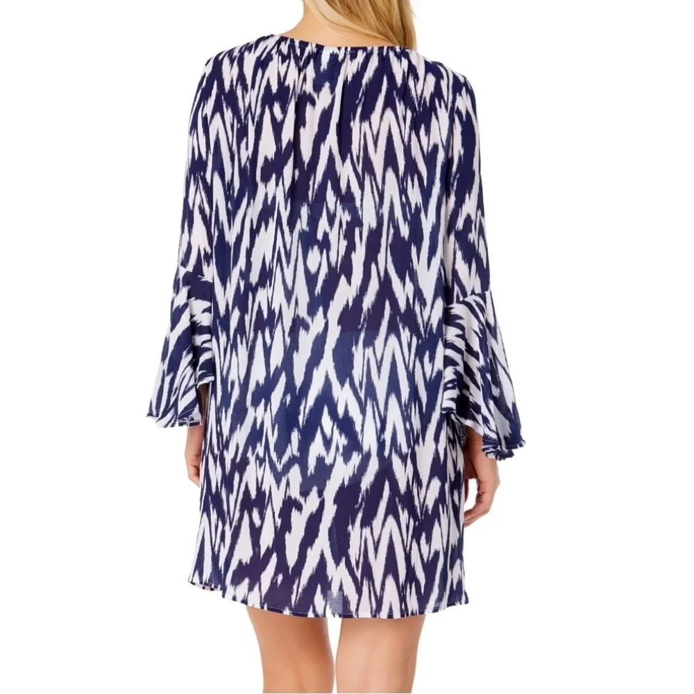 NWT Anne Cole Limited Edition Women's Swim Cover-up Navy And White Ikat SizeXS/S